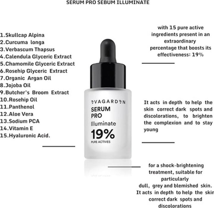 Produktbild Evagarden Serum Pro Illuminate 19% Pure Actives by for Women 0.68 Oz (68 ml)
