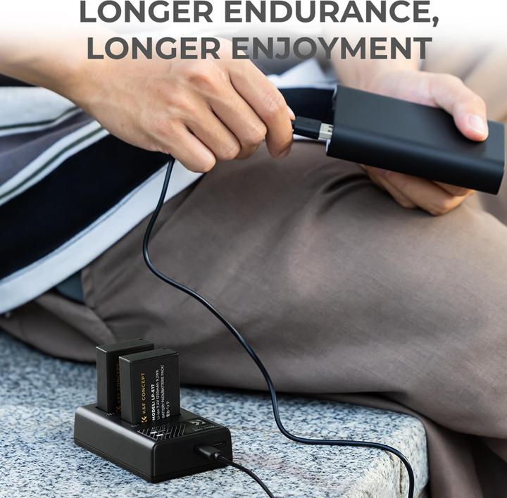 Produktbild K&F Concept LP-E17 Digital Camera LED Dual Channel Charger with Type C Charging Cable (Kamera Akku Ladegerät)