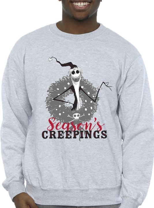 Actual product image Disney Mens The Nightmare Before Christmas Seasons Creepings Wreath Sweatshirt (S)