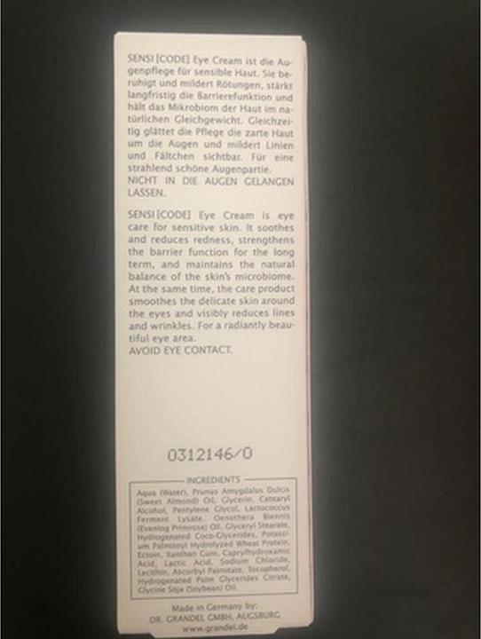 Produktbild Dr Grandel Sensicode Eye Cream (Augenpflege Crème, 20 ml, Tag + Nacht)