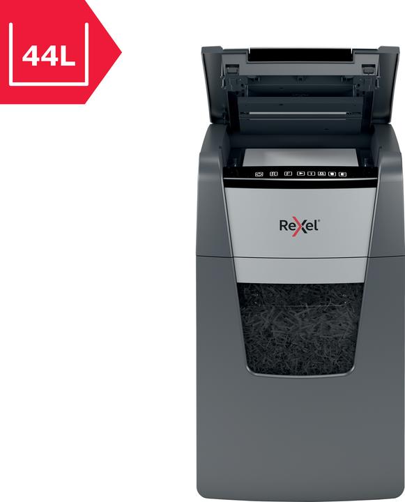 Productafbeelding Rexel Hakselaar Optimum AutoFeed+ 150X Deelsnede 4 x 28 mm 44 l Aantal vellen (max.): 150 Sic. (Gesneden deeltjes)
