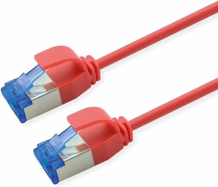 Productafbeelding Roline S/FTP P-Kabel Kat.6A, rot, 1.0m PoE, Slim, LSOH, Litze, Class EA (CAT6a, 1 m)