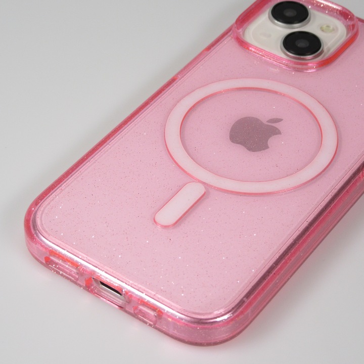 Actual product image PhoneLook Hard silicone case with glitter back and MagSafe (Apple iPhone 15)