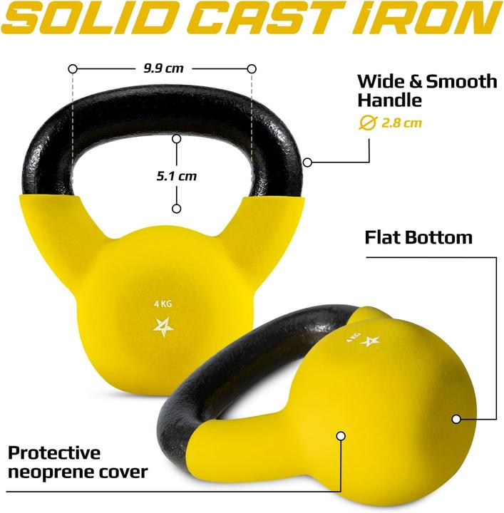 Immagine prodotto Yes4All Kettlebell mit Neopren (1 x 4 kg)
