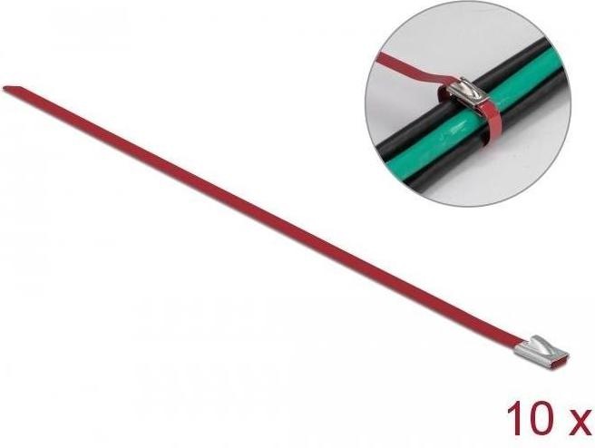 Produktbild Delock Edelstahlkabelbinder 400x4,6 10 Stk. (Metallkabelbinder, 400 mm, 10 Stk.)