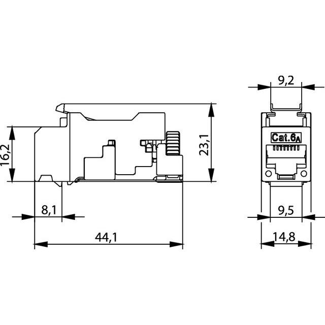 Thumbnail - Telegärtner RJ Buchse AMJ-S Modul Cat.6A, Elektronikkabel + Stecker, Grau