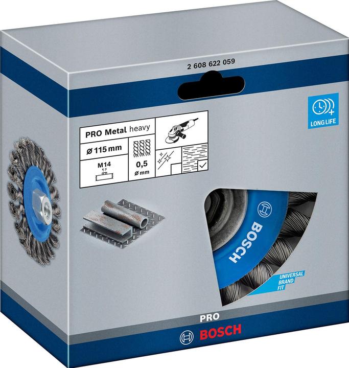 Produktbild Bosch Professional Zubehör PRO Metal heavy Scheibenbürste, 115 x 0,5 mm, Gewinde (P12)