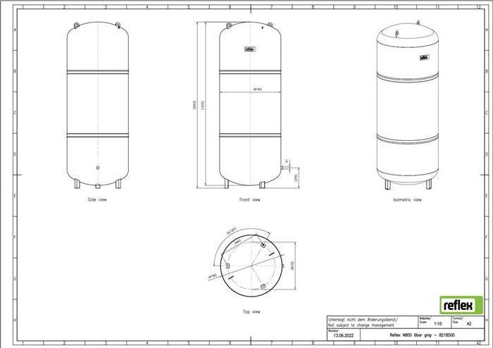 Produktbild Membran-Druckausdehnungsgefäss N grau, 6 bar 800 l 800 l (1 x)