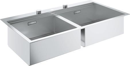 Produktbild Grohe K800 Edelstahlspüle mit 2 Becken (satin), flächenbündig