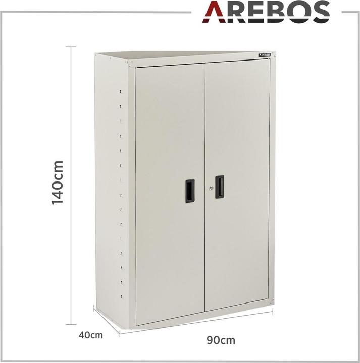 Image du produit Arebos Armoire à dossier 140 x 90 x 40 cm (90 x 40 x 140 cm)