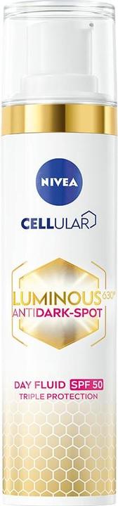 Image du produit NIVEA Fluide Cellulaire LUMINOUS 630 Anti-Taches Noires Triple Protection Jour SPF 50 40ml (Crème solaire, Crème solaire visage, SPF 50, 40 ml)