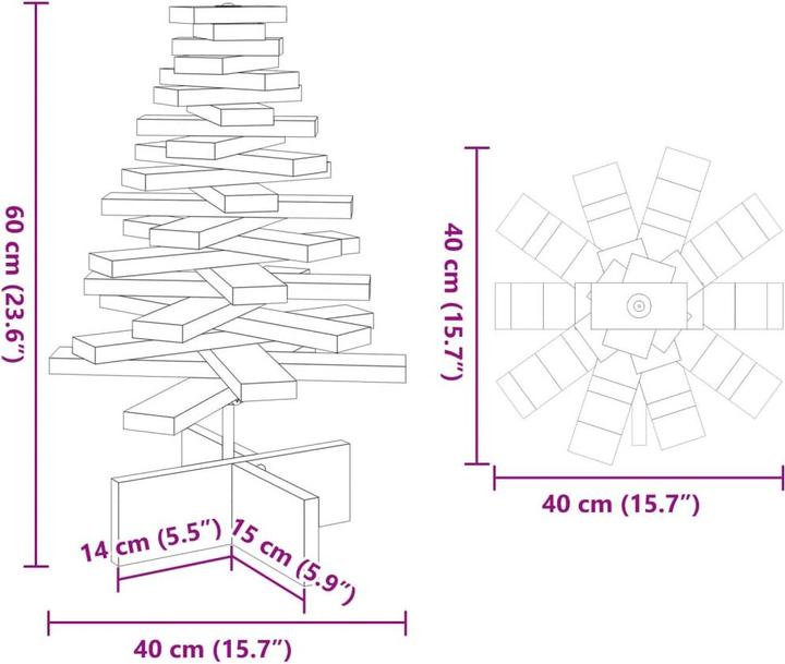 Image du produit vidaXL Weihnachtsbaum Holz (60 cm)