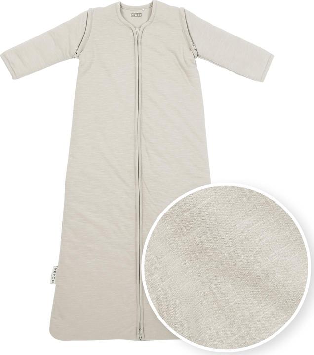 Produktbild Meyco Baby Slub Babyschlafsack mit abnehmbaren Ärmeln - greige - 110cm (110 cm, 2.5 TOG)
