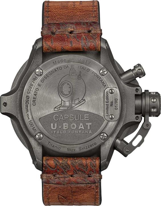 Produktbild U-Boat 8805 Capsule Titanium BK BE 50mm (Swiss Made)