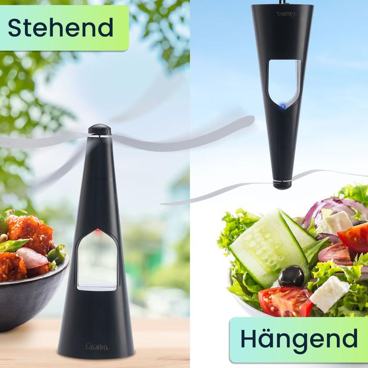 Actual product image Casativo 2er-Set 2-Flügel Insektenwedler mit LED-Beleuchtung, Batterie & USB
