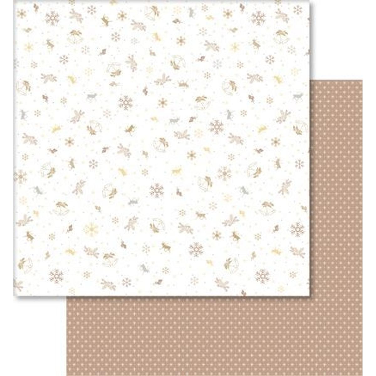 Ursus, Bastelpapier, Scrapbook Paper Classic Christmas creme/braun12x12 Zoll VE=25 Blatt Motiv 5 (25 x)