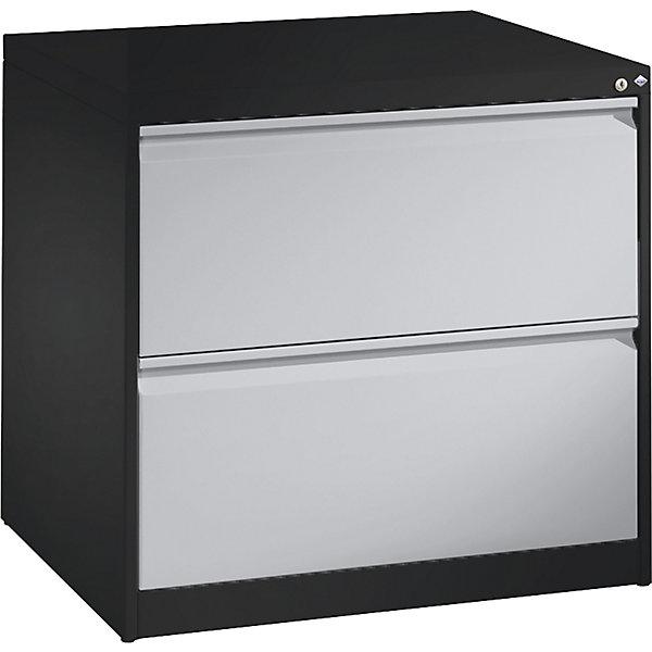 Actual product image C+P ACURADO suspension filing cabinet, 2 track, 2 drawers, black grey / white