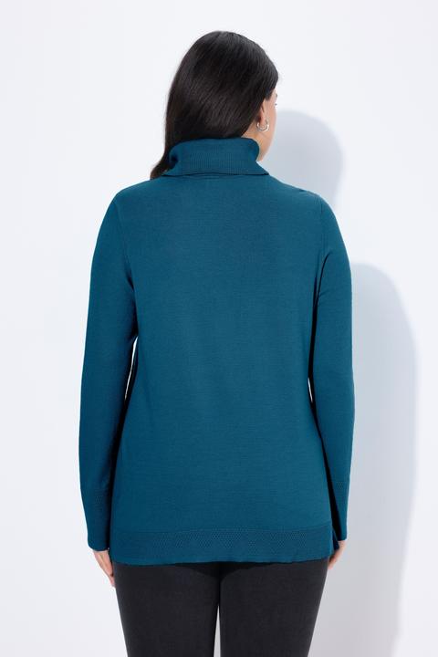 Produktbild Ulla Popken Rollkragenpullover, breite Rippbündchen, Langarm (62)