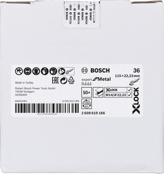 Produktbild Bosch Professional Zubehör X-LOCK Fiberschleifscheibe, Ø115 mm, K 36, R444, Expert for Metal, 1 Stk. (36)