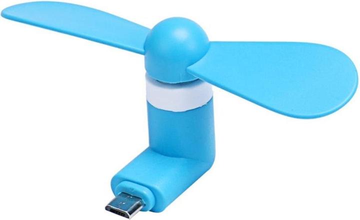 Actual product image PhoneLook Mini ventilator bleu pour smartphone parfait pour les déplacements et les journées chaudes Micro-US