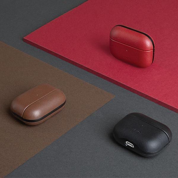 Thumbnail - Uniq etui Terra AirPods Pro Genuine Leather czerwony/red (Kopfhörer Tasche), Kopfhörertasche + Schutzhülle, Rot
