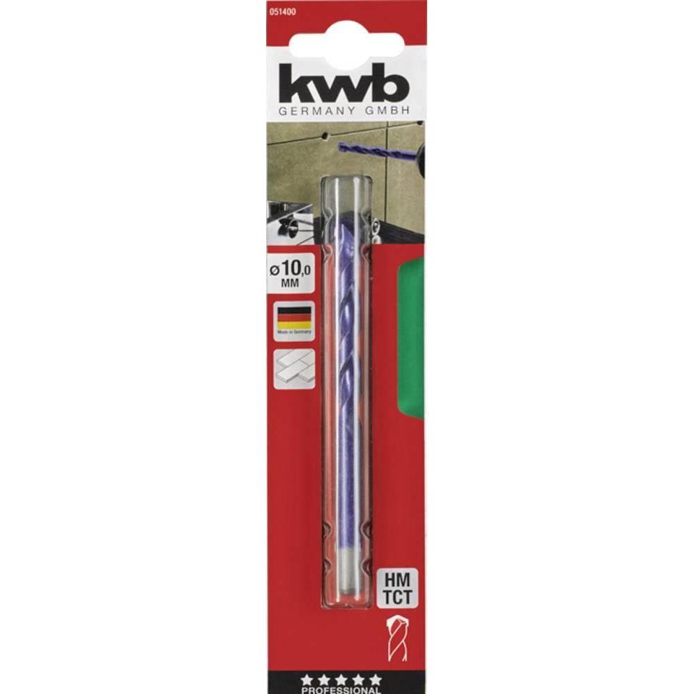 Thumbnail - kwb, Bohrereinsatz, 051400 Glas- und Fliesenbohrer 1 Stück 10 mm Gesamtlänge 120 mm Zylindersch (10 Millimeter)
