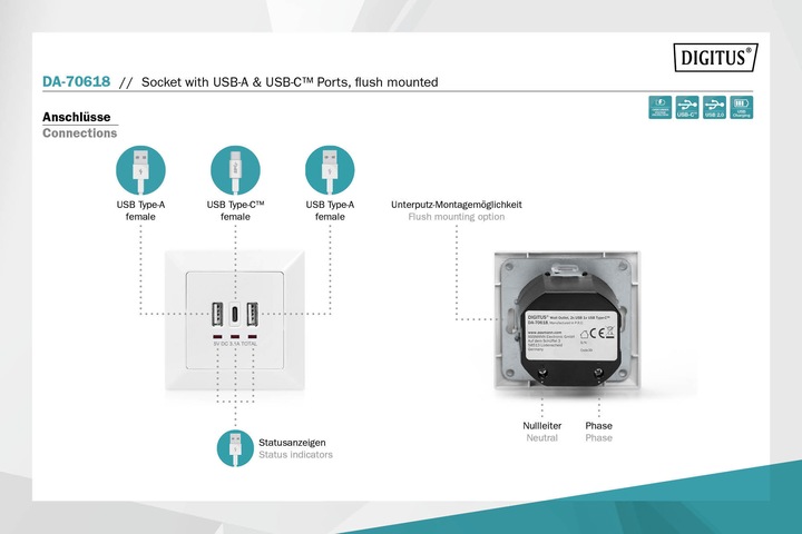 Produktbild Digitus Steckdose
