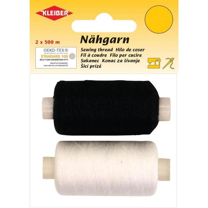 Actual product image Kleiber Sewing thread black/white 500 m 2x500 m (500 m)