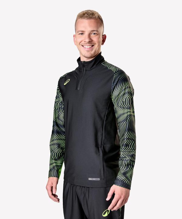 Actual product image Kipsta Damen/Herren Fussball Sweatshirt 1/2 Zip - VIRALTO Wave schwarz/neongelb (XL)