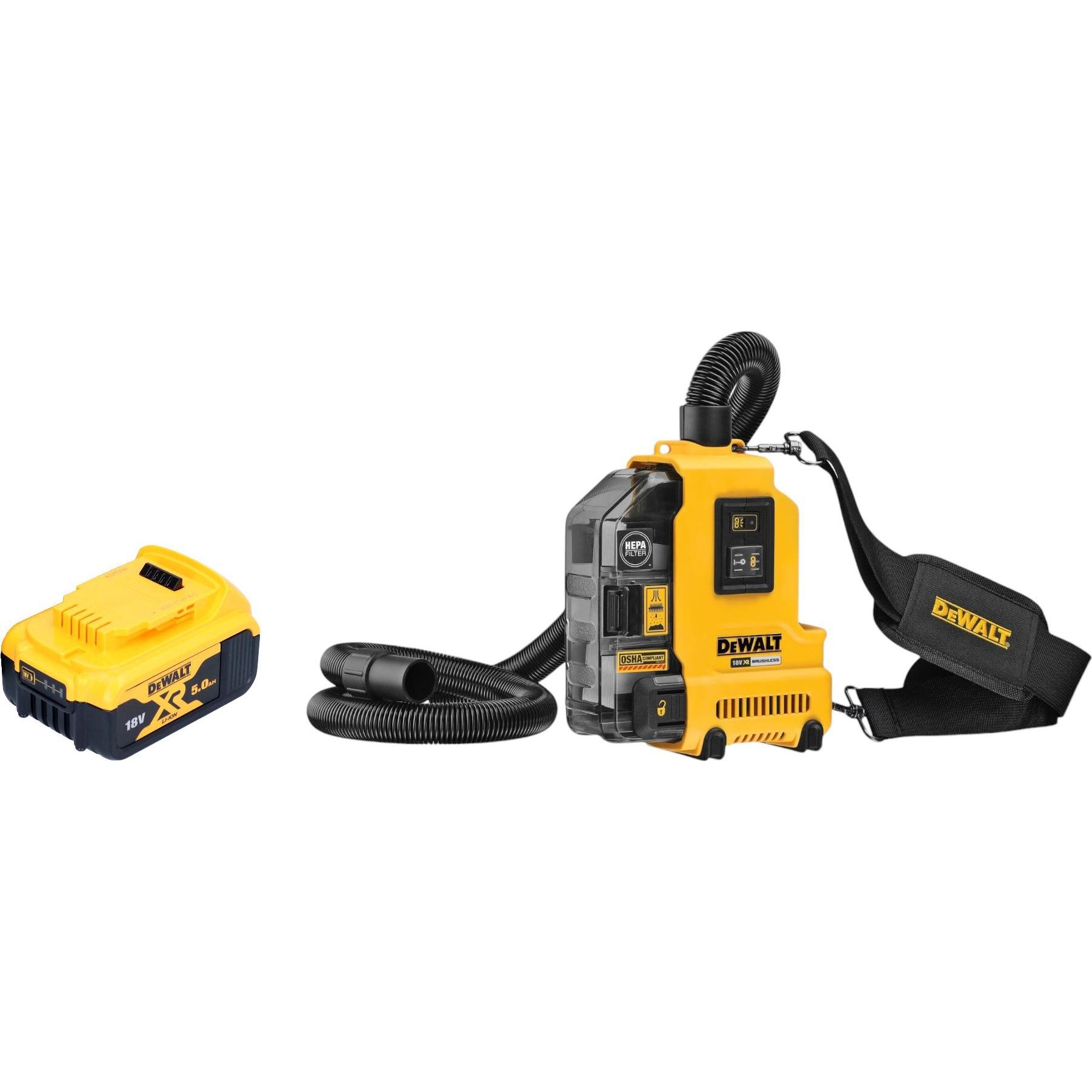 DeWalt, Industriestaubsauger, DWH 161 N Akku Universalabsaugung 18 V 0,21 l Brushless + 1x Akku 5,0 Ah - ohne Ladegerät