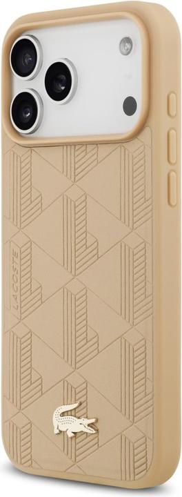Produktbild Lacoste iPhone 17 Pro Max Back-Cover hul - MagSafe - Monogramme Print With Gold Logo - Beige (Apple iPhone 17 Pro Max)