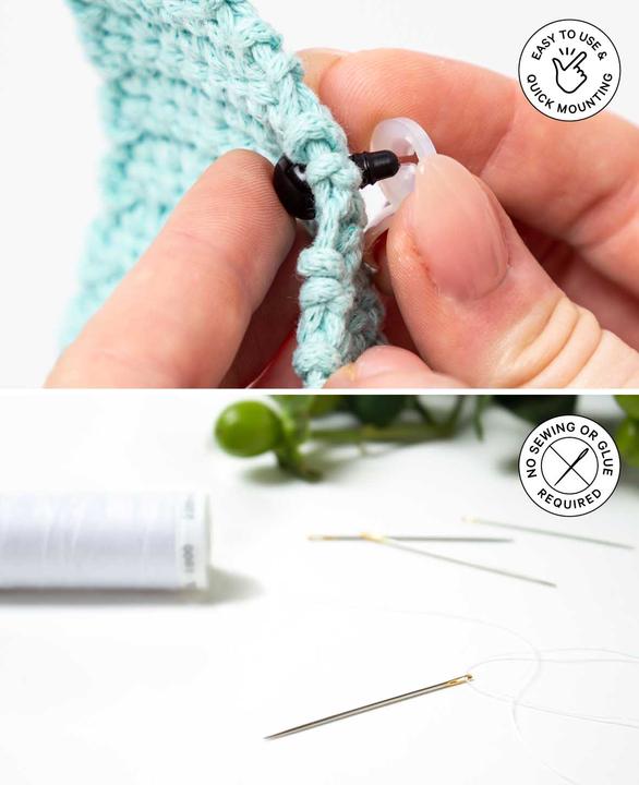 Actual product image I Am Creative Sicherheitsaugen, schwarz, Verschluss, 10 mm