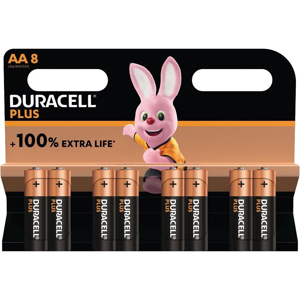 Duracell Plus Power Boost Mignon (AA)-Batterie Alkali-Mangan 1.5 V 8 St. (8 pz., AA), Batterie + pile