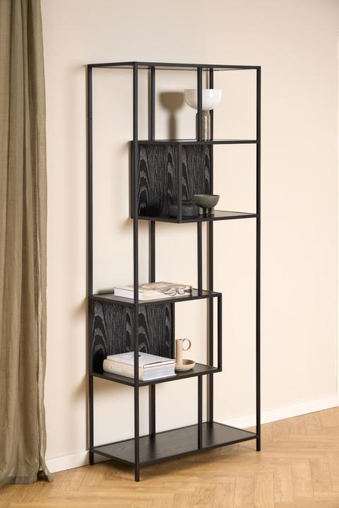 Produktbild AC Design Regal Seaford offen Schwarz, 77 x 35 x