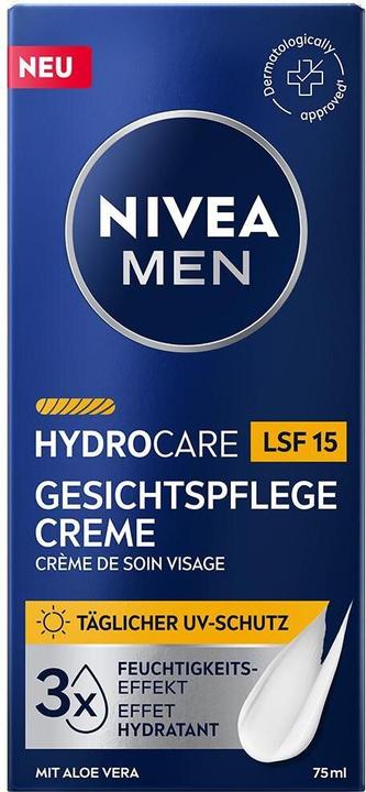 Actual product image NIVEA MEN Hydrocare Gesichtspflege Creme LSF15 (75 ml, 24h cream, SPF 15)