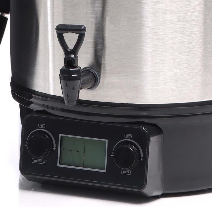 Image du produit Wiltec Soupière électrique Acier fin 27L 2000W Écran digital Minuterie Marmite 30-100°C Soupe (27 l)