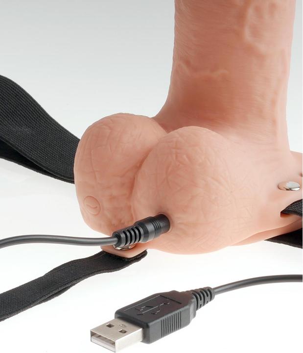 Produktbild Pipedream 7" Hollow Rechargeable Strap-On with Balls, Flesh