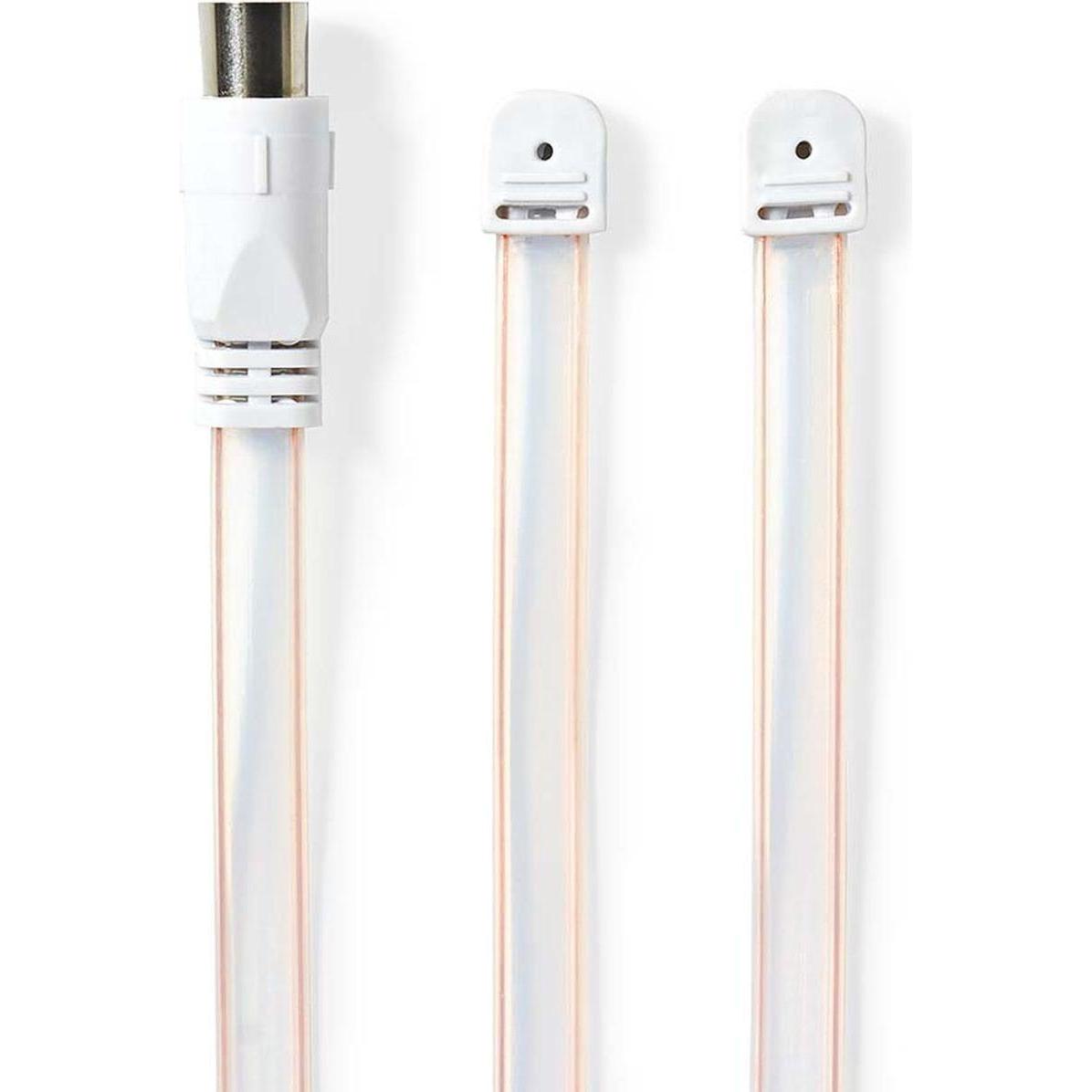 Nedis Antenna FM per interni ed esterni 87,5-108 MHz Al, Parabola + Antenna, Bianco