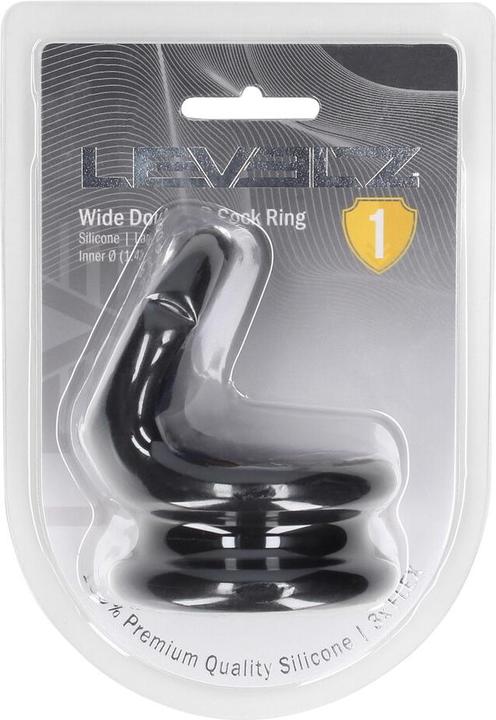 Actual product image Shots Wide Double O Silicone Cockring - L - Black (6 cm)