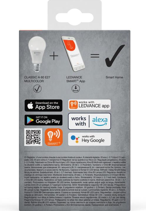 Actual product image Ledvance Smart+ Wifi Classic (E27, 9 W, 806 lm, 2 x, F)