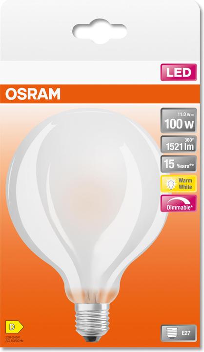 Actual product image Osram Superstar Globe95 (E27, 11 W, 1521 lm, 6 x, E)