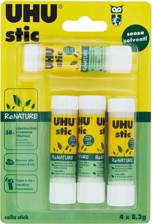 Actual product image UHU 4 stic ReNATURE glue sticks 4x 8.2 g