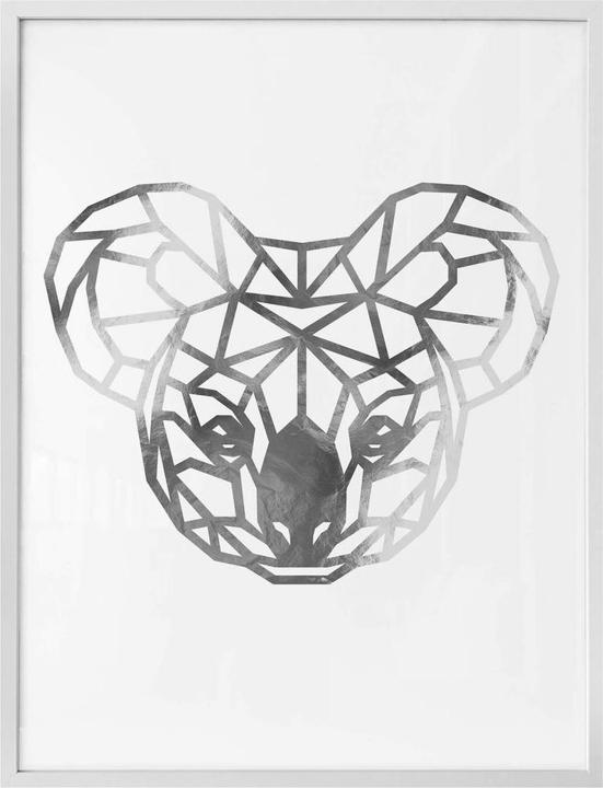 Actual product image Trenddeko Origami Koala - Silver Look (40 x 50 cm)