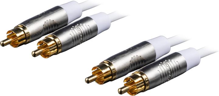 Image du produit Fuj Tek 2 x RCA Male - RCA Male Cable, 2 m, White (2 m, Câbles Cinch)