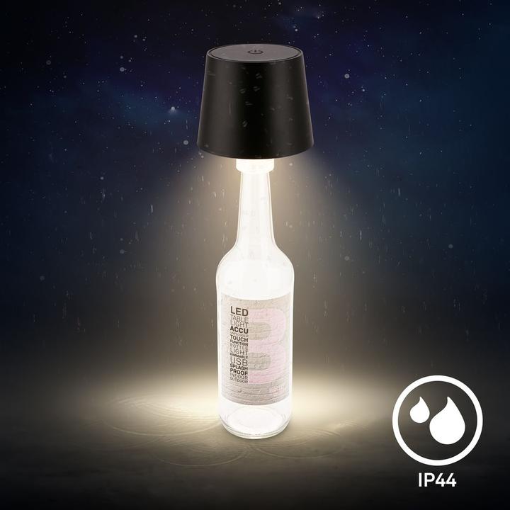 Produktbild Briloner Brilo unplugged BOTA Akku LED Flaschenleuchte- Schwarz (120 lm)