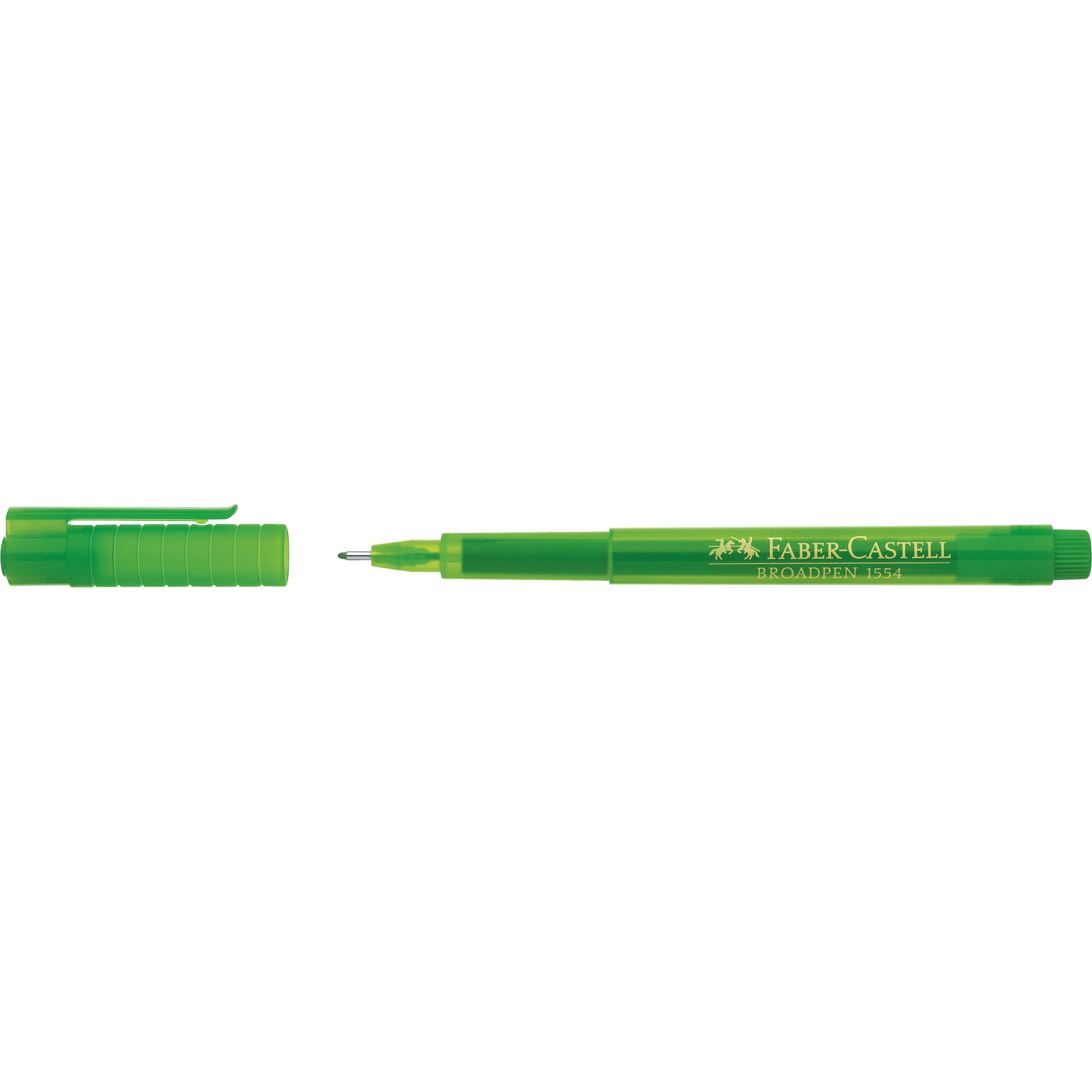 10x Faber-Castell, Schreibstifte, Fineliner BROADPEN 1554 (Hellgrün, 1 x)