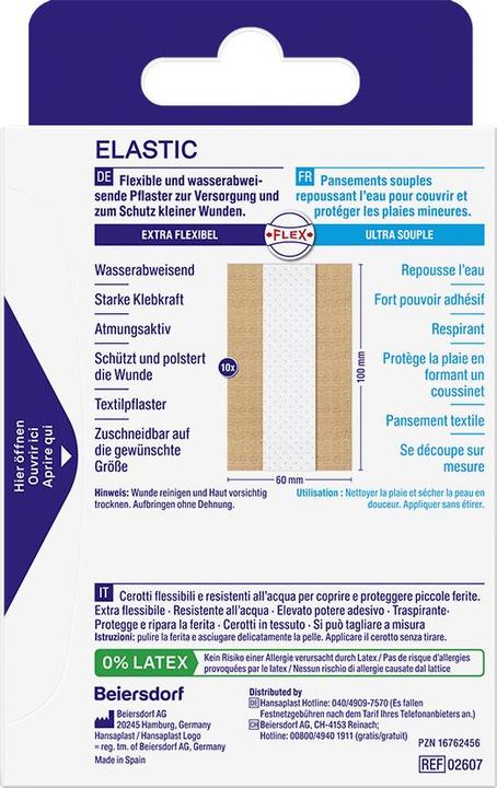 Nutritional values and ingredients Hansaplast Elastic (1 x)