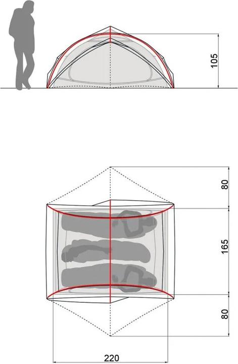 Produktbild Vaude Ultralight Space 3P Tent, wild lime (Kuppelzelt, 2.10 kg, 3 Personen)