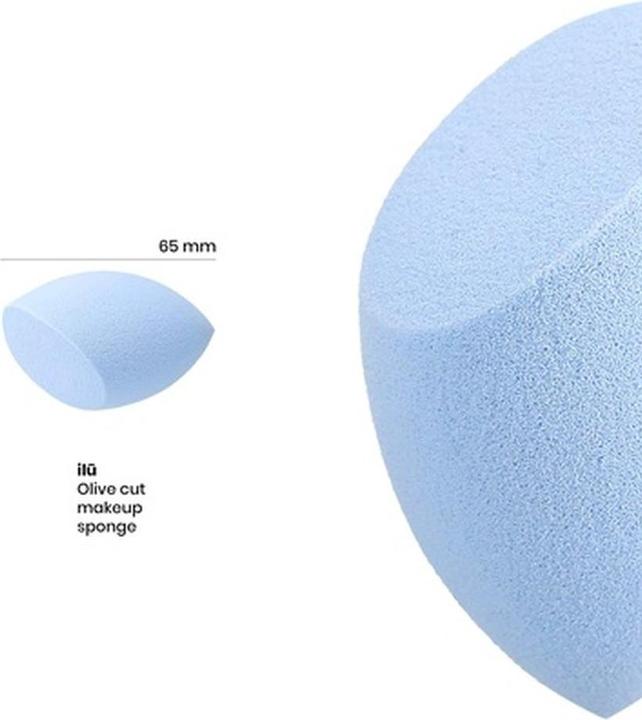 Actual product image Ilu T4B Olive Shaped Makeup Sponge For Foundation, Concealer And Powder (Blue)