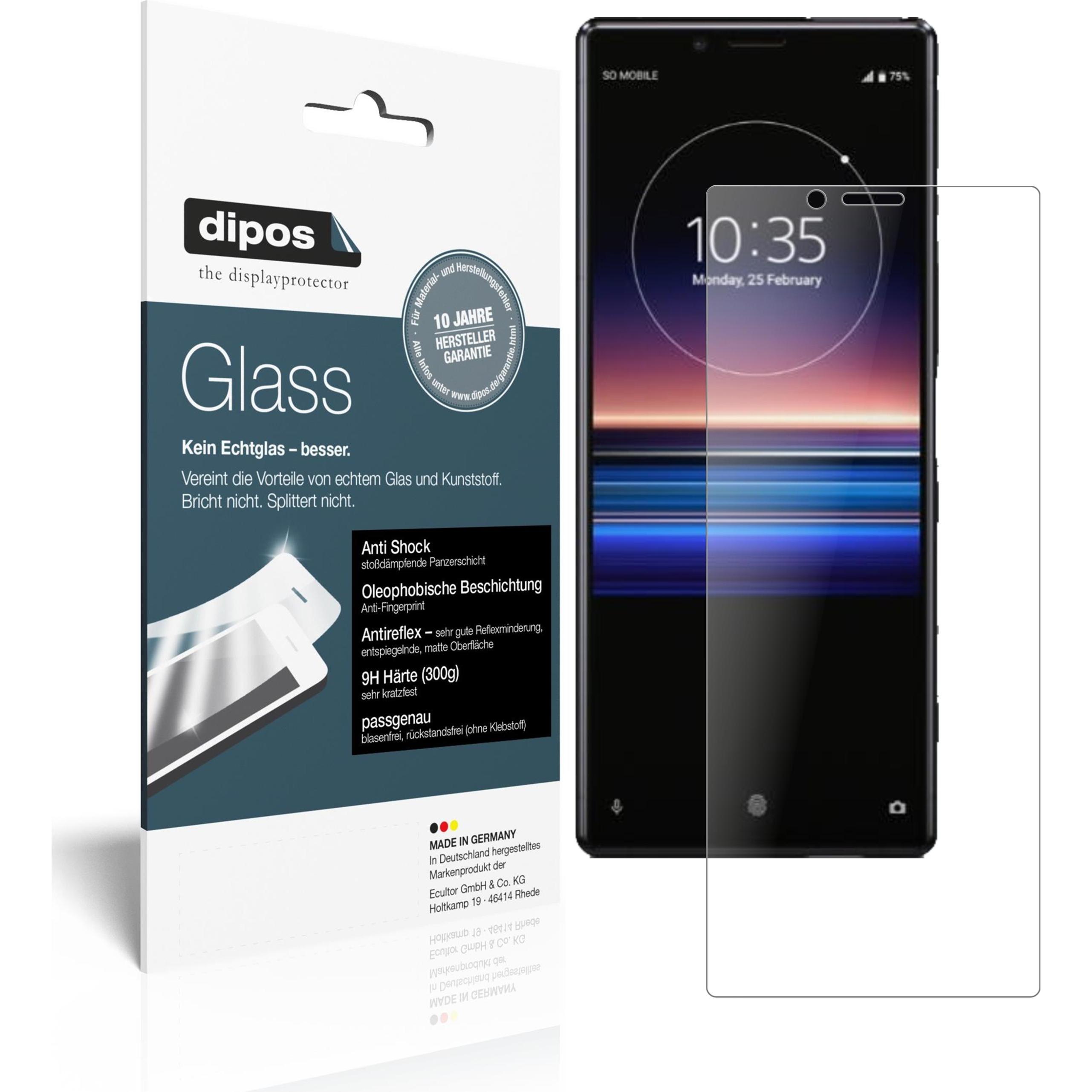 Dipos Displayschutz Anti-Shock (2 Stück, Sony Xperia 1), Smartphone Schutzfolie, Transparent